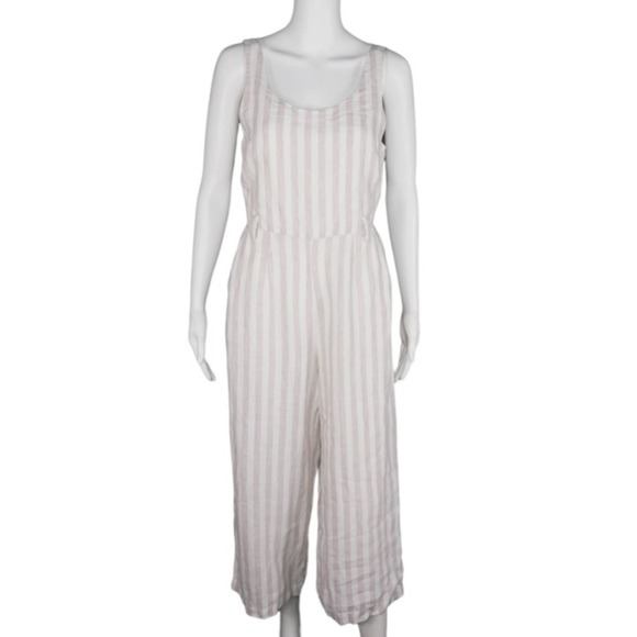 Rachel Zoe Linen Striped Jumpsuit Size 2 - Picture 1 of 7